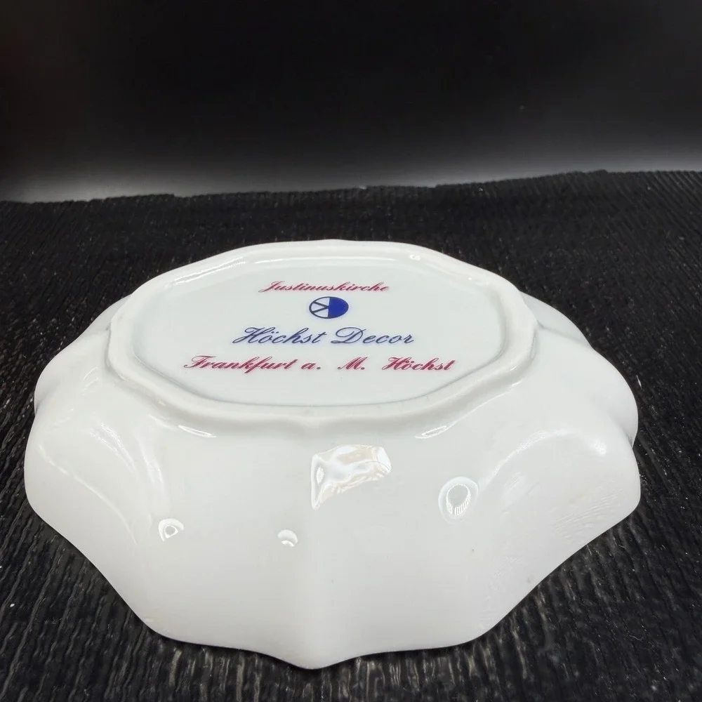 Hochst Decor Justinuskirche Frankfurt Porcelain Trinket Dish Purple Gold‎ Trim